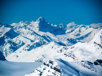 Mount Forbes is the highest peak in Banff National Park. South and North Twin in the distant background on the right, The Lyells to the left.