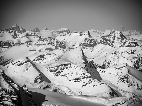 Mount Cline at left with Corona Ridge, Noyes, Jimmy Simpson and Mount Weed (L to R).