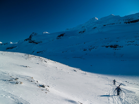Taking the skis off rather than putting skins back on.