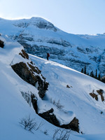 Near the end of the trail through the canyon, there's a few steep rolls to get up out of it onto slopes to climber's left.