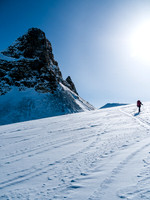 Here we are traversing under St. Nicholas' west face.
