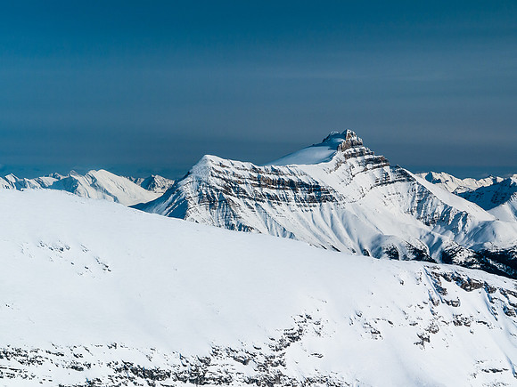 Mount Hector looms to the east with Little Hector on the left.