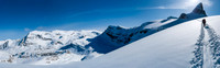 Iconic shot of an impressive looking St Nicholas (R) with Vulture Peak at center and Crowfoot on the left.