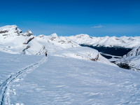 Looking back as we ascend to the Olive / St. Nicholas col.