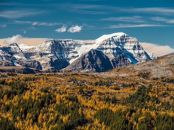 Mount Ball looms over Greater Pharaoh Peak and Healy Pass.
