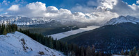 Great view over the Lower Kananaskis Lakes area - Indefatigable on the right.