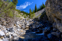 Hiking up a small creek towards Psychic Peak.
