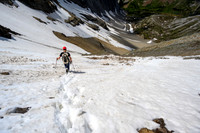 Descending snow.