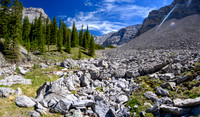 Lovely alpine meadows in the valley south of Psychic Peak.