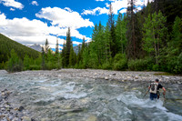 Crossing a fiesty Stony Creek.