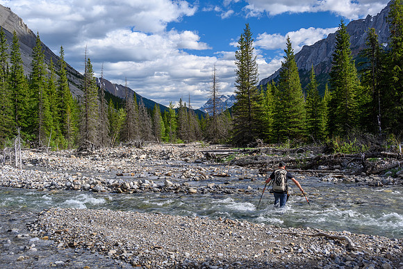 Crossing a fiesty Stony Creek.