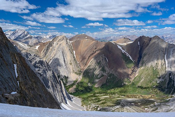 Unnamed peaks across our exit valley.