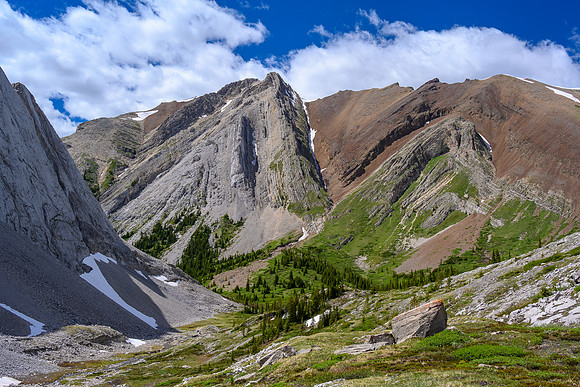 Exiting the gorgeous alpine meadows to the Dormer Headwaters "trail".