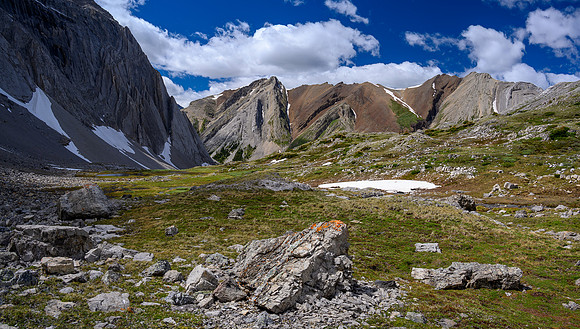 Exiting the gorgeous alpine meadows to the Dormer Headwaters "trail".