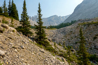 Hiking up the north branch of the upper access creek.