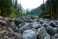 Hiking the access creek.