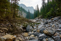 Hiking the access creek.