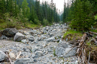 Hiking the access creek.