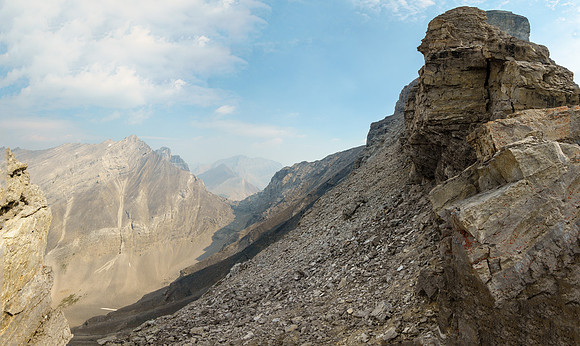 There is no viable scramble route up the north side of the upper west ridge.