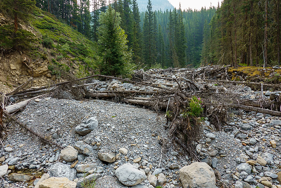 Hiking the access creek.