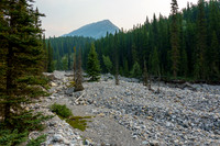 Starting up the access creek.