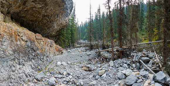 Hiking the access creek.
