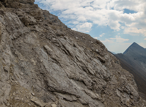 View back along the exposed ledge system.