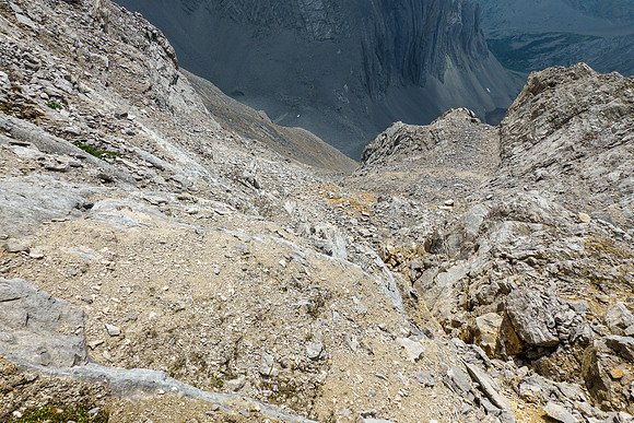 Views down the south face gully.