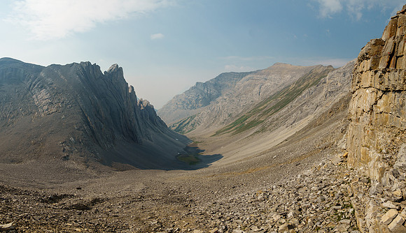 Views back over the dried up lake from the lower south face.