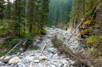 Hiking the access creek.