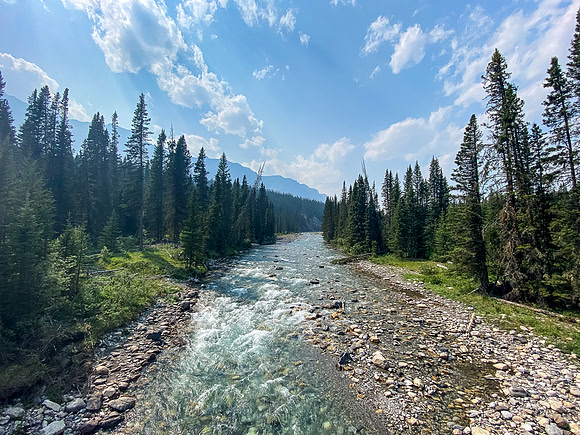 Biking over the Cascade River on return.