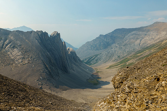 Views back over the dried up lake from the upper south face.