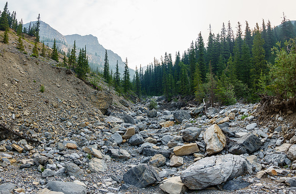 Hiking the access creek.