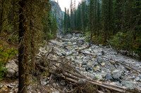 Hiking the access creek.