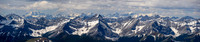 Goodsirs (L), Elaphus, Sira, Temple, Noetic, Hungabee, Victoria and many more peaks.