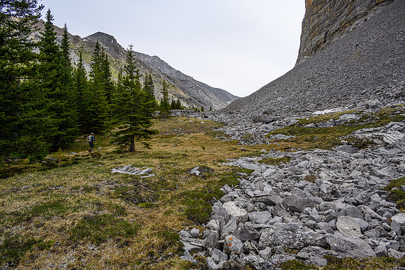 Hiking the upper part of the creek just before the lake.