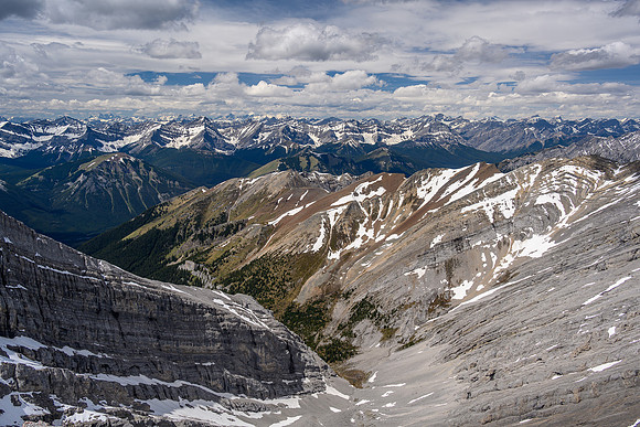 Lovely views NW past Elaphus Peak (L).