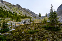 Hiking the upper part of the creek just before the lake.