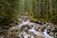 Hiking up the approach creek.