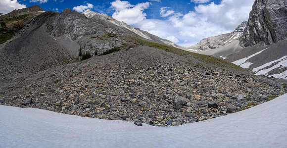 Views back up the valley - the route is not obvious!