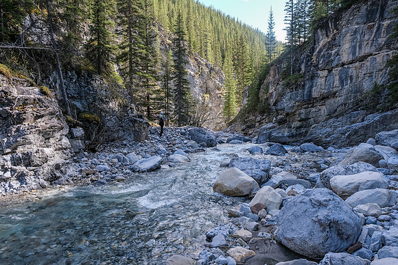 Exiting the creek.