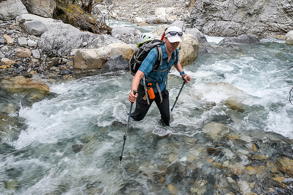 At least 35-40 crossings of the creeks each way (up and down).