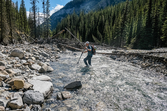Exiting the creek.