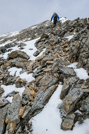 The slope is easy but steep and loose in spots.