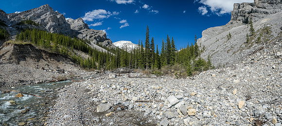 One of my favorite spots on the creek with views back to a distant Haunted Peak.