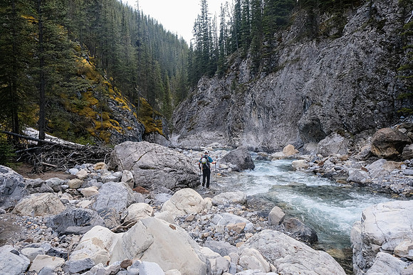 Exiting the creek.