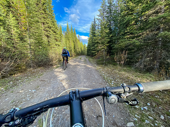 Biking back along the Cascade fire road.
