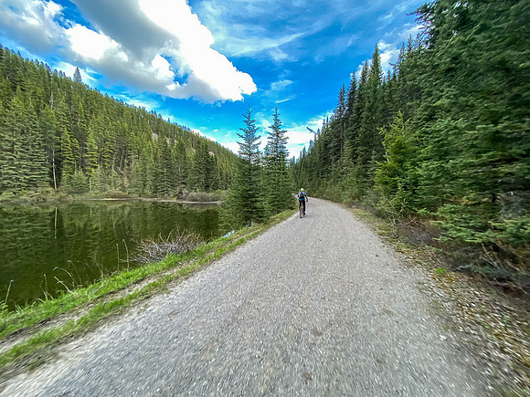 Biking back along the Cascade fire road.