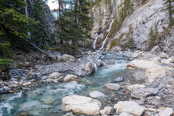 Exiting the creek.