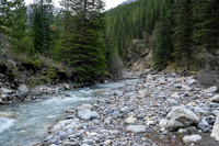 Hiking up the access creek.